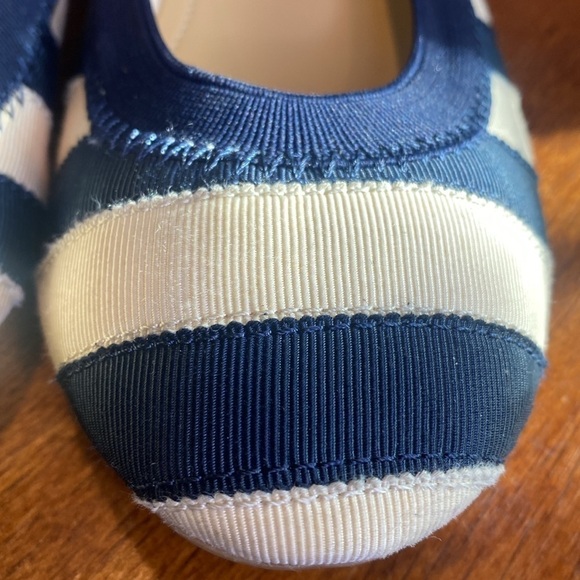 JCrew "crew cuts" navy blue/cream stripe ballet flats 65875 Size 3 - Picture 4 of 13